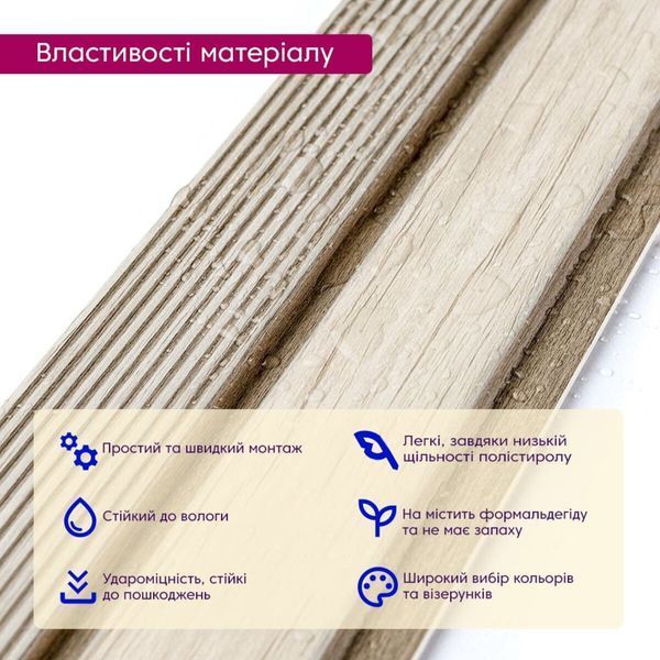 Рейка декоративна PS 2900х120х12мм Світле дерево SW-00001750 SW-00001750 фото