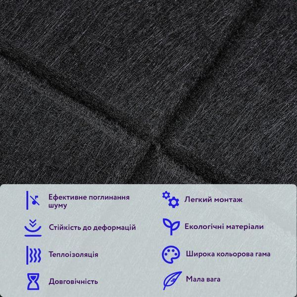 Звукоізоляційна панель 300х300х9мм Чорна SW-00002700 SW-00002700 фото